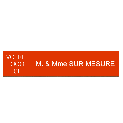 Plaque Adhésive Gravée Sur Mesure Avec Logo & Texte Blanc
