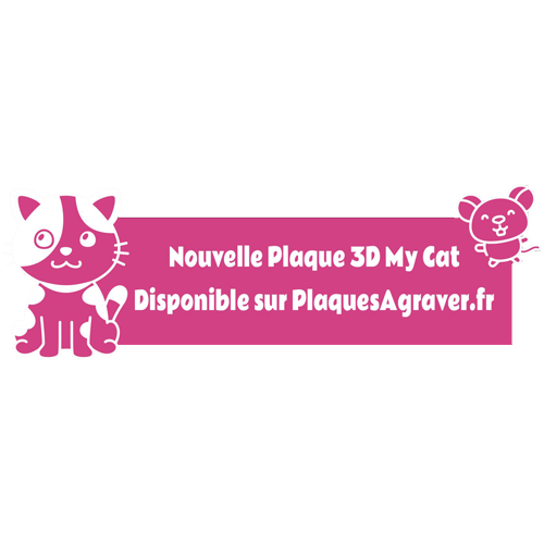 Gravure Plaque Boite aux Lettres Originale Mon Chat 3D Écriture Blanche