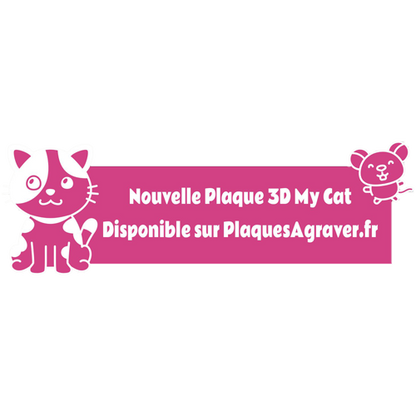 Gravure Plaque Boite aux Lettres Originale Mon Chat 3D Écriture Blanche
