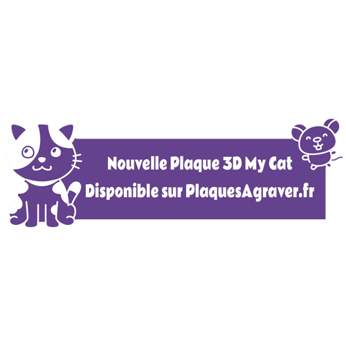Gravure Plaque Boite aux Lettres Originale Mon Chat 3D Écriture Blanche