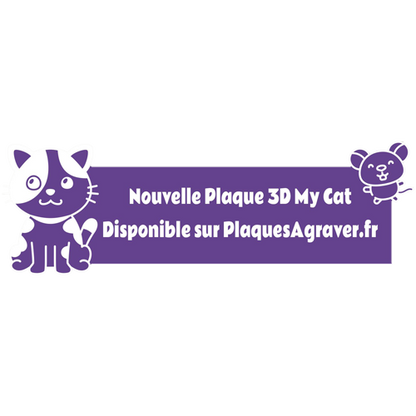 Gravure Plaque Boite aux Lettres Originale Mon Chat 3D Écriture Blanche