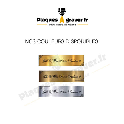 Plaque Boite Aux Lettres Traditionnelle 02 Gravure Noire