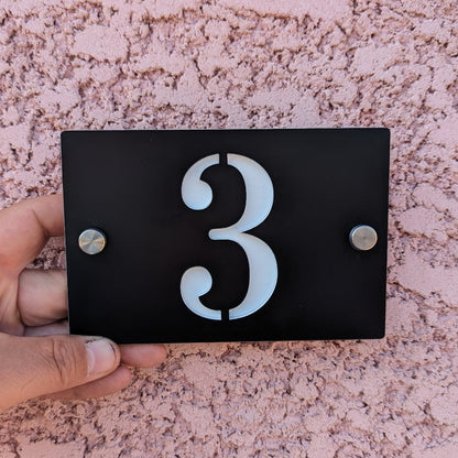 Premium S1 Mini Personalized Street Sign and House Number Black Copper Background 