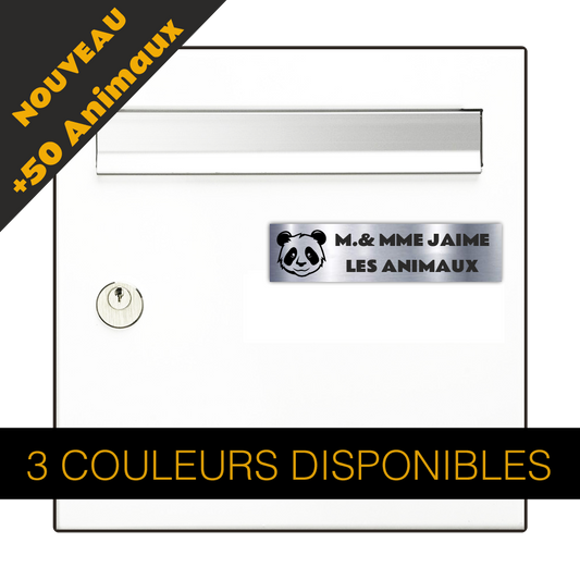 Plaque Boîte aux Lettres Motif Animal 10x2,5 cm – Gravure Personnalisée