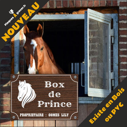 Plaque Propriétaire Box Cheval Personnalisable 200x150mm