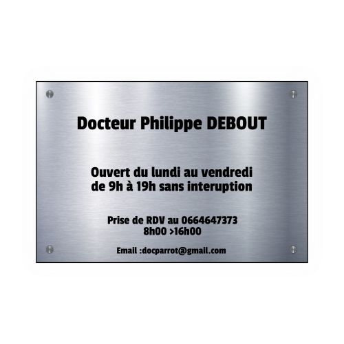 Plaque Professionnelle – Grand format – Adhésive ou à fixer