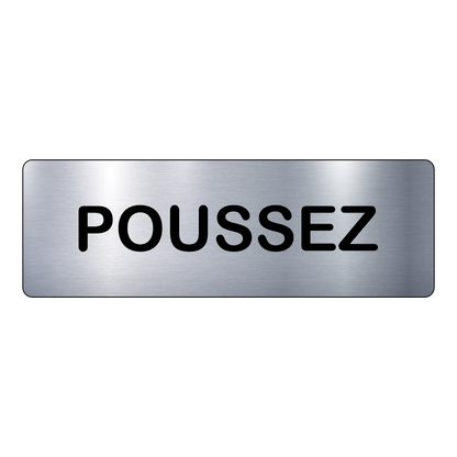 Plaque Poussez – Signalétique Adhésive Gravée Professionnelle