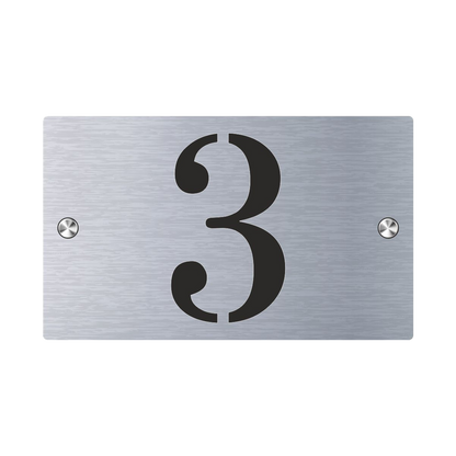 Premium Personalized Street Sign and House Number S1 Mini Brushed Steel Black Background 