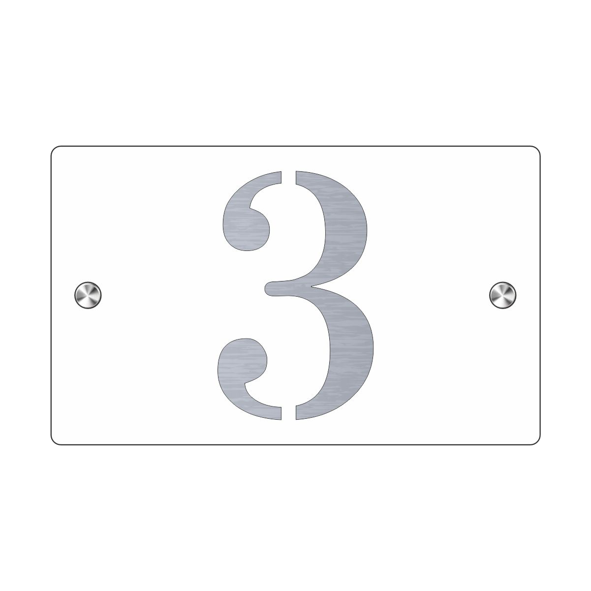 Plaque de Rue et Numéro de Maison Personnalisé Premium S1 Mini Blanc Fond Acier