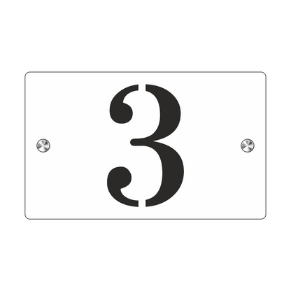 Plaque de Rue et Numéro de Maison Personnalisé Premium S1 Mini Blanc Fond Noir