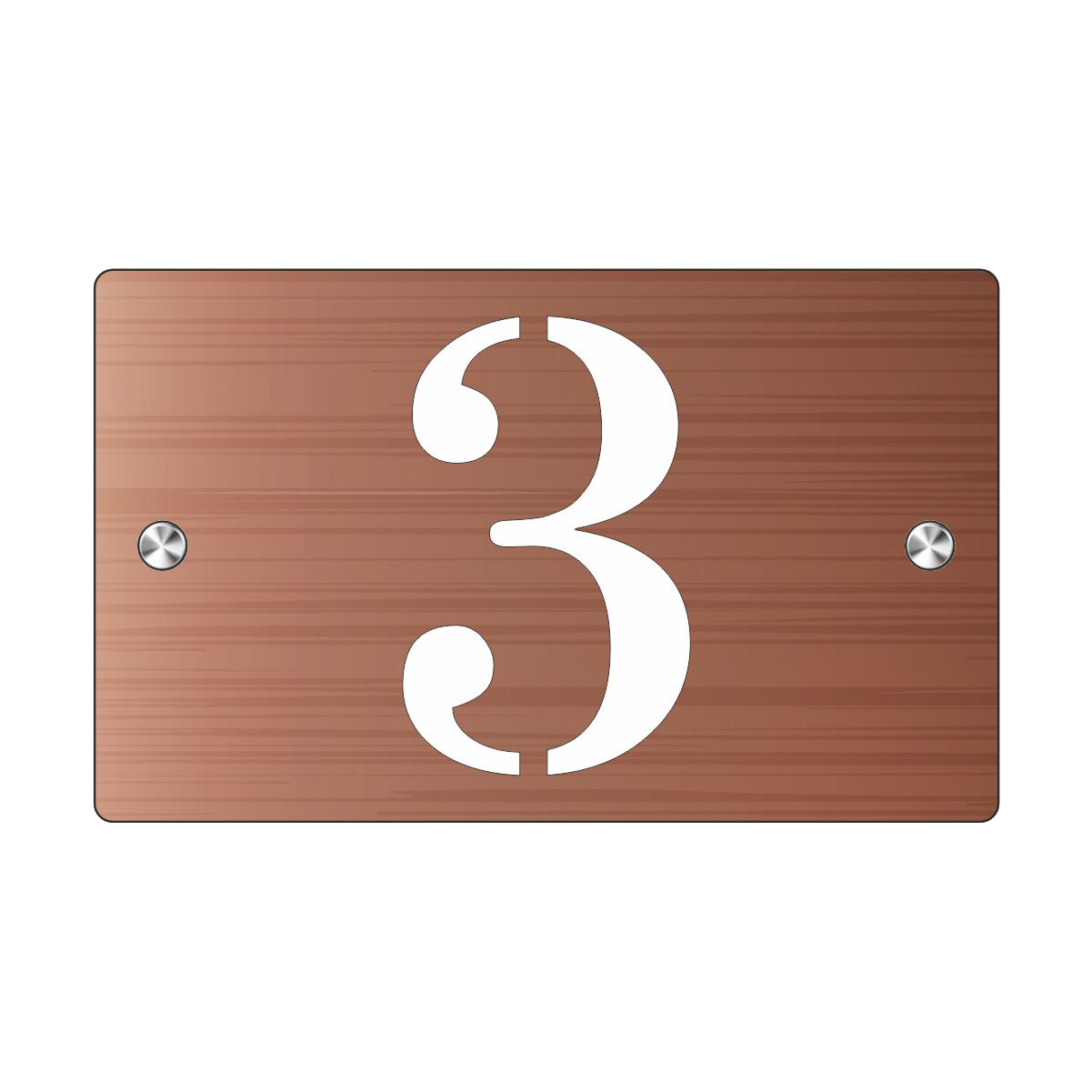 Premium Personalized Street Sign and House Number S1 Mini Brushed Copper White Background 