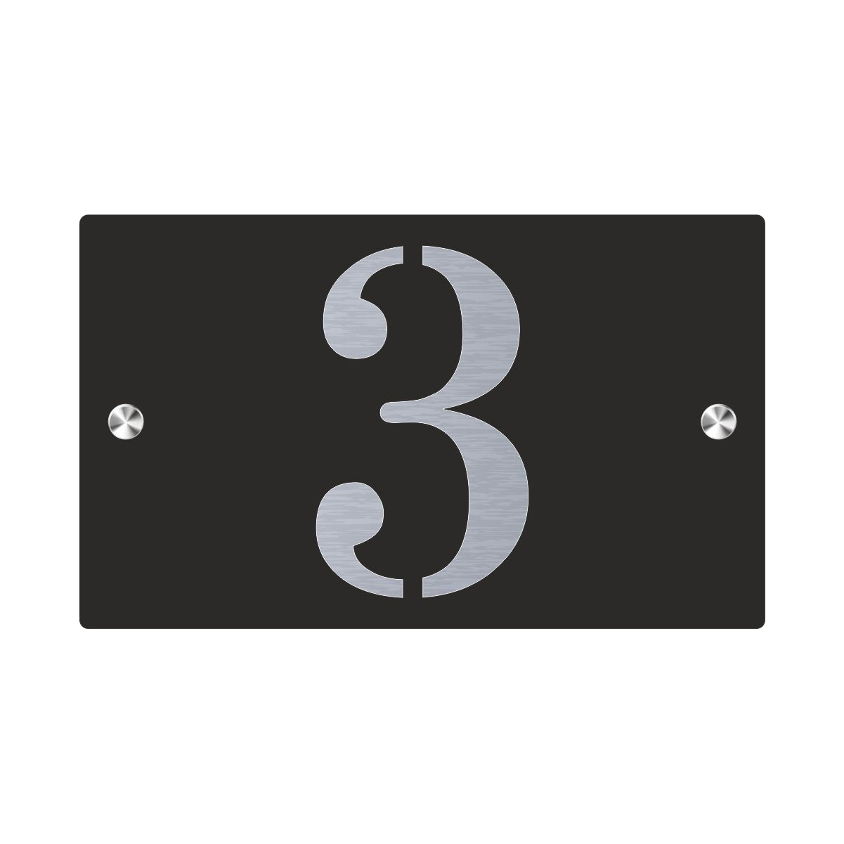 Plaque de Rue et Numéro de Maison Personnalisé Premium S1 Mini Noir Fond Acier