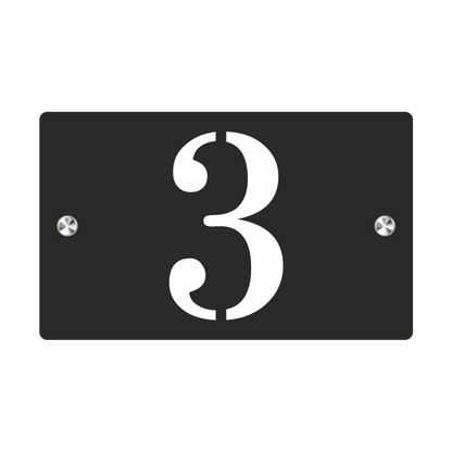 Plaque de Rue et Numéro de Maison Personnalisé Premium S1 Mini Noir Fond Blanc