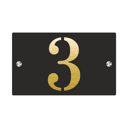 Premium S1 Mini Personalized Street Sign and House Number Black Gold Background 