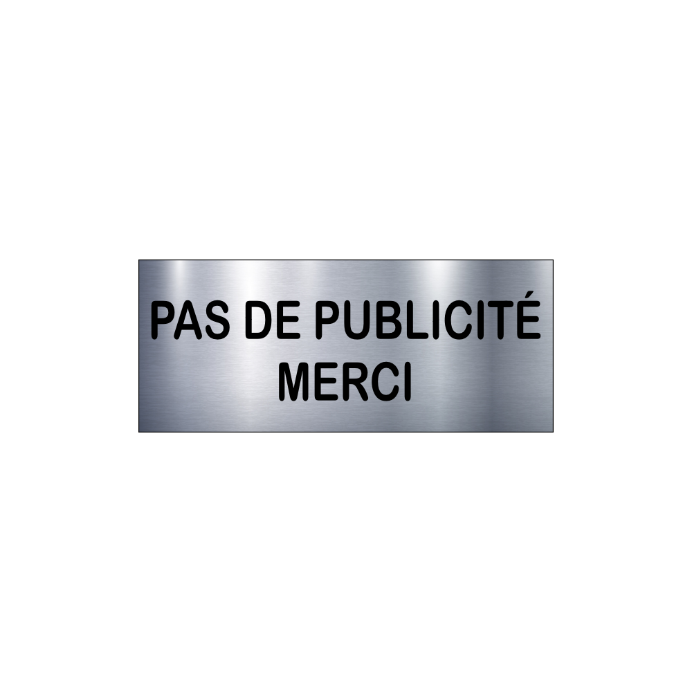 NO ADVERTISING Sign for Letterbox 60x25mm Steel Effect