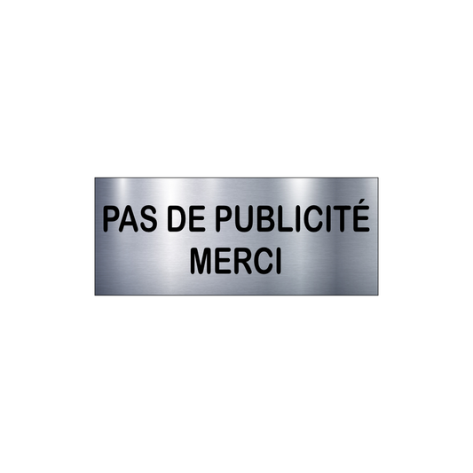 NO ADVERTISING Sign for Letterbox 60x25mm Steel Effect