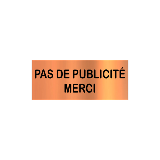 NO ADVERTISING Sign for Letterbox 60x25mm Steel Effect
