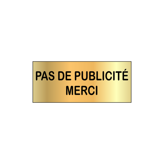NO ADVERTISING Sign for Letterbox 60x25mm Steel Effect