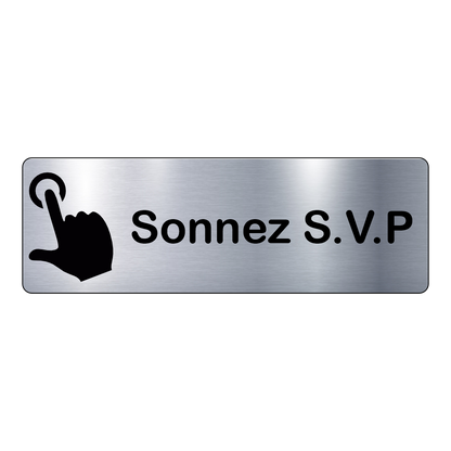 Plaque Sonnez SVP – Signalétique Adhésive Gravée Professionnelle