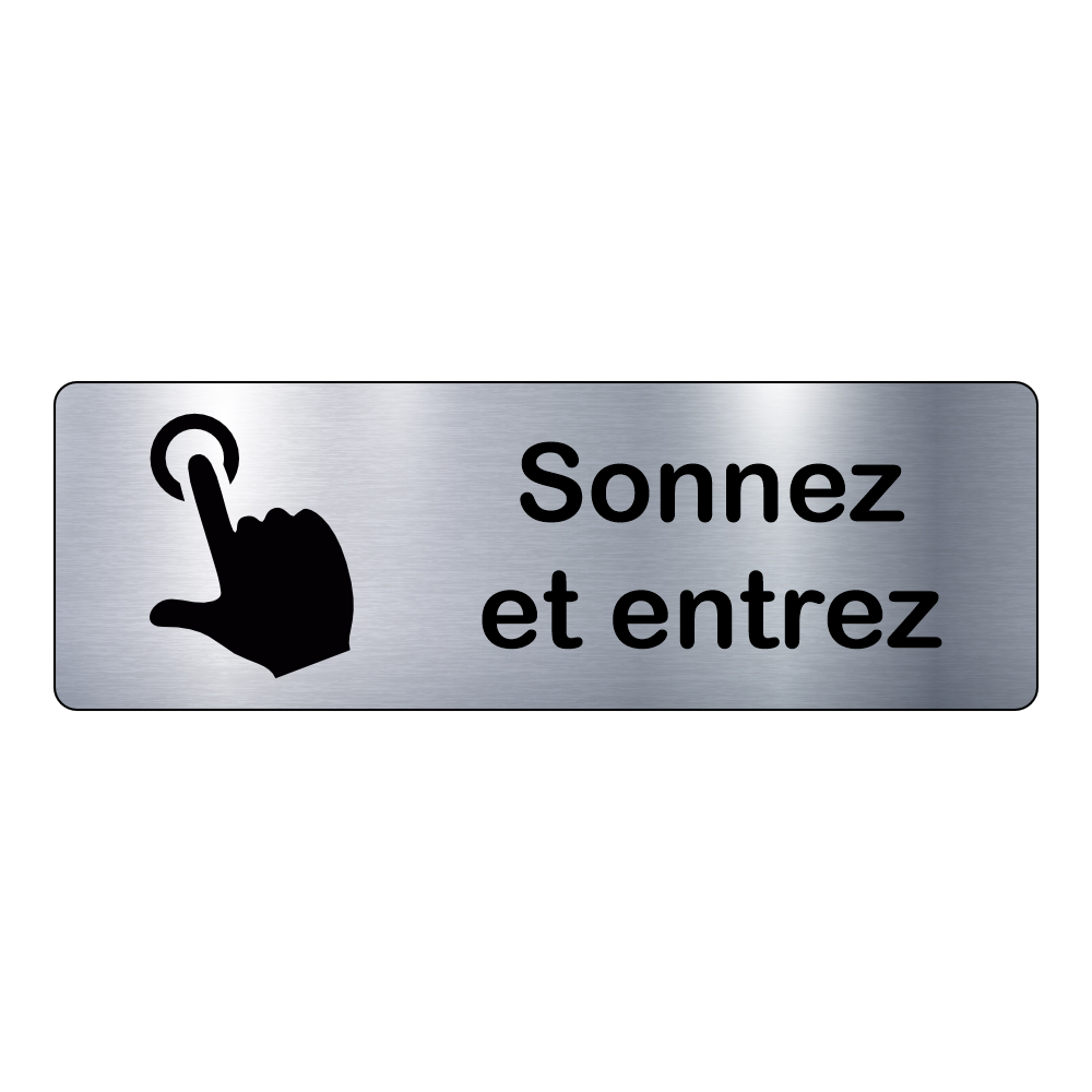 Plaque Sonnez et Entrez – Signalétique Adhésive Gravée