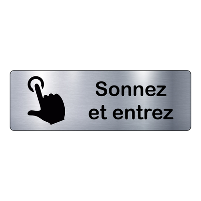 Plaque Sonnez et Entrez – Signalétique Adhésive Gravée
