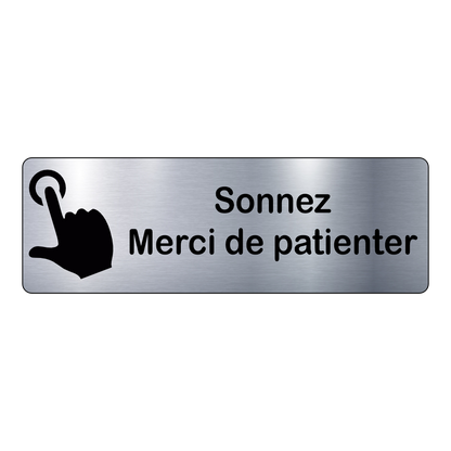 Plaque Sonnez Merci de Patienter – Signalétique Adhésive Gravée