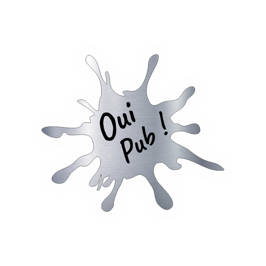 No Pub or Yes Pub Splash sticker - 7-color 3D plaque