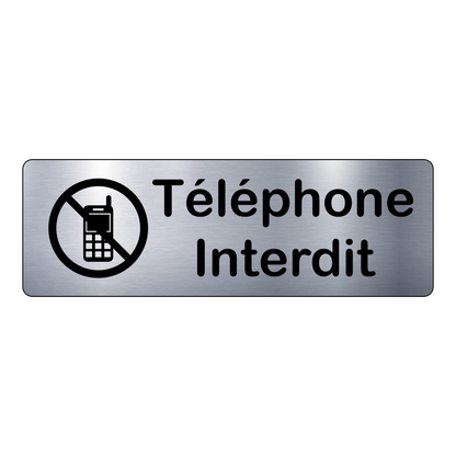 Plaque Téléphone Interdit – Signalétique Adhésive Gravée