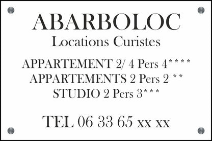 Plaque Professionnelle 300x200mm PVC 4mm Gravure & LOGO  Noir + entretoises inox