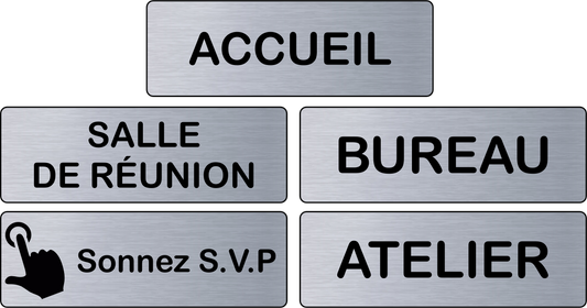 Lot 5 Panneaux de porte au choix - Signalétique pour Professionnels