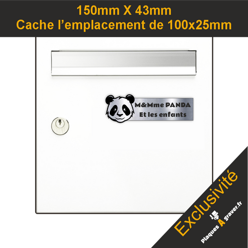 Plaque Boîte aux Lettres Panda 3D –  Gravure Personnalisée
