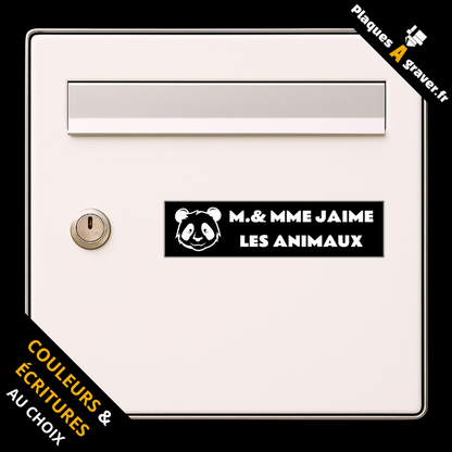 Plaque de boîte aux lettres personnalisée avec logo animal au choix parmi 50 modèles – gravure au laser Plaques à Graver