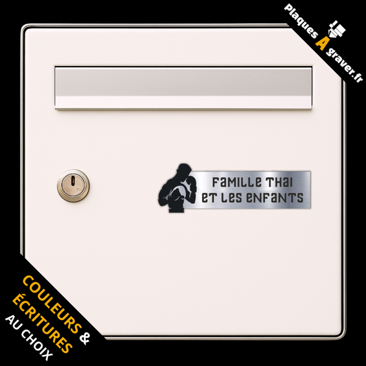 Plaque de boîte aux lettres personnalisée avec logo boxeur – gravure au laser Plaques à Graver