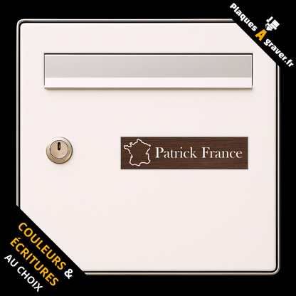 Plaque de boîte aux lettres personnalisée avec logo carte de France – gravure au laser Plaques à Graver