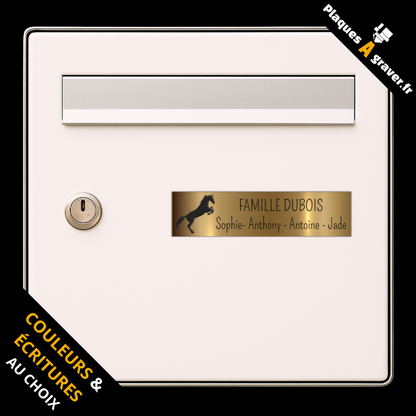 Plaque de boîte aux lettres personnalisée avec logo cheval – gravure au laser Plaques à Graver