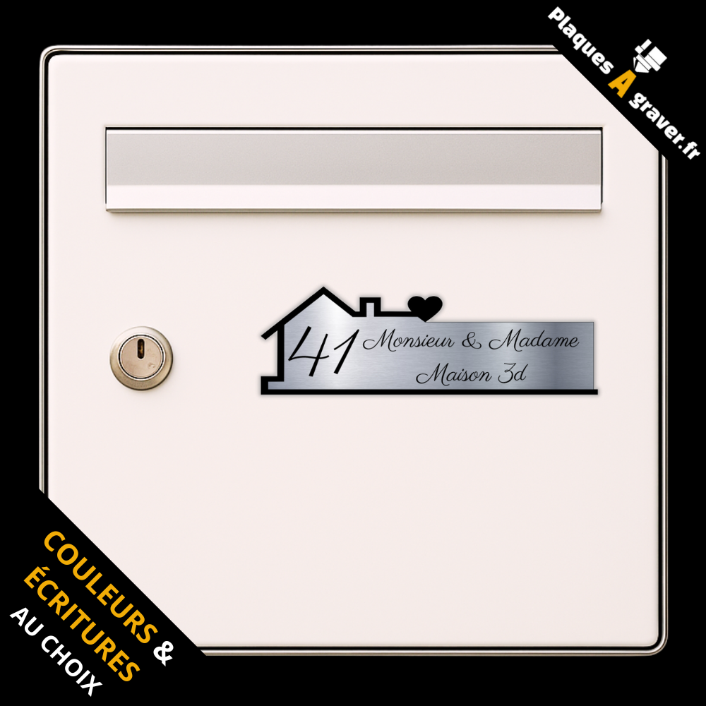 Plaque de boîte aux lettres 3D personnalisée avec numéro de maison – gravure au laser Plaques à Graver