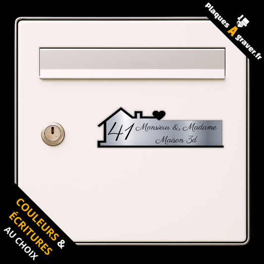 Plaque de boîte aux lettres 3D personnalisée avec numéro de maison – gravure au laser Plaques à Graver