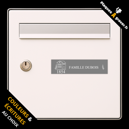 Plaque de boîte aux lettres personnalisée avec logo maison et numéro personnalisable – gravure au laser Plaques à Graver