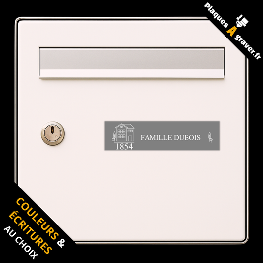 Plaque de boîte aux lettres personnalisée avec logo maison et numéro personnalisable – gravure au laser Plaques à Graver