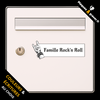 Plaque de boîte aux lettres personnalisée avec main signe des cornes rock and roll – gravure au laser Plaques à Graver