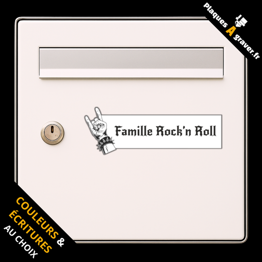 Plaque de boîte aux lettres personnalisée avec main signe des cornes rock and roll – gravure au laser Plaques à Graver