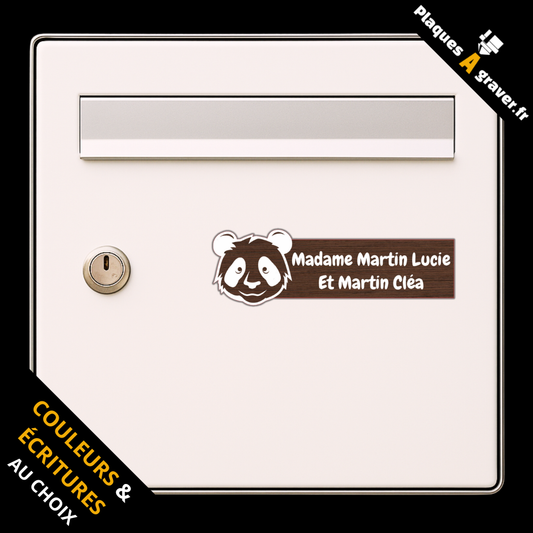 Plaque de boîte aux lettres personnalisée avec tête de panda découpée – gravure au laser Plaques à Graver