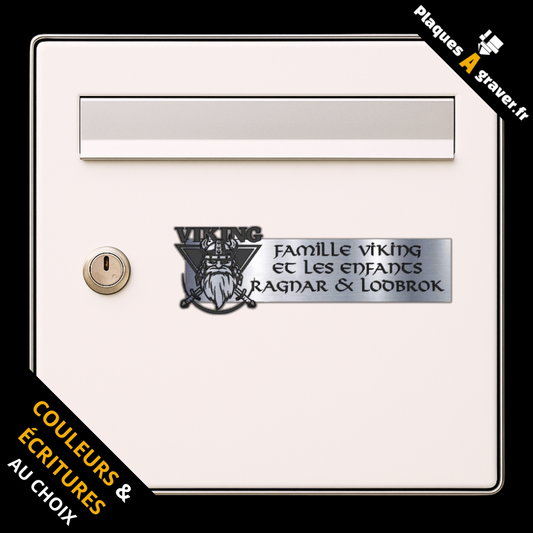 Plaque de boîte aux lettres personnalisée avec tête de Viking découpée effet 2D – gravure au laser Plaques à Graver