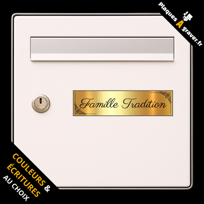Plaque de boîte aux lettres personnalisée modèle Tradition 1 – gravure au laser Plaques à Graver