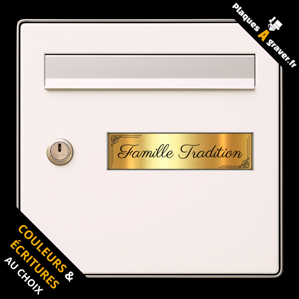 Plaque de boîte aux lettres personnalisée modèle Tradition 2 – gravure au laser Plaques à Graver