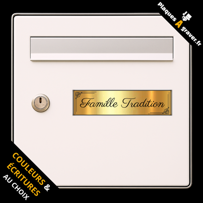 Plaque de boîte aux lettres personnalisée modèle Tradition 2 – gravure au laser Plaques à Graver