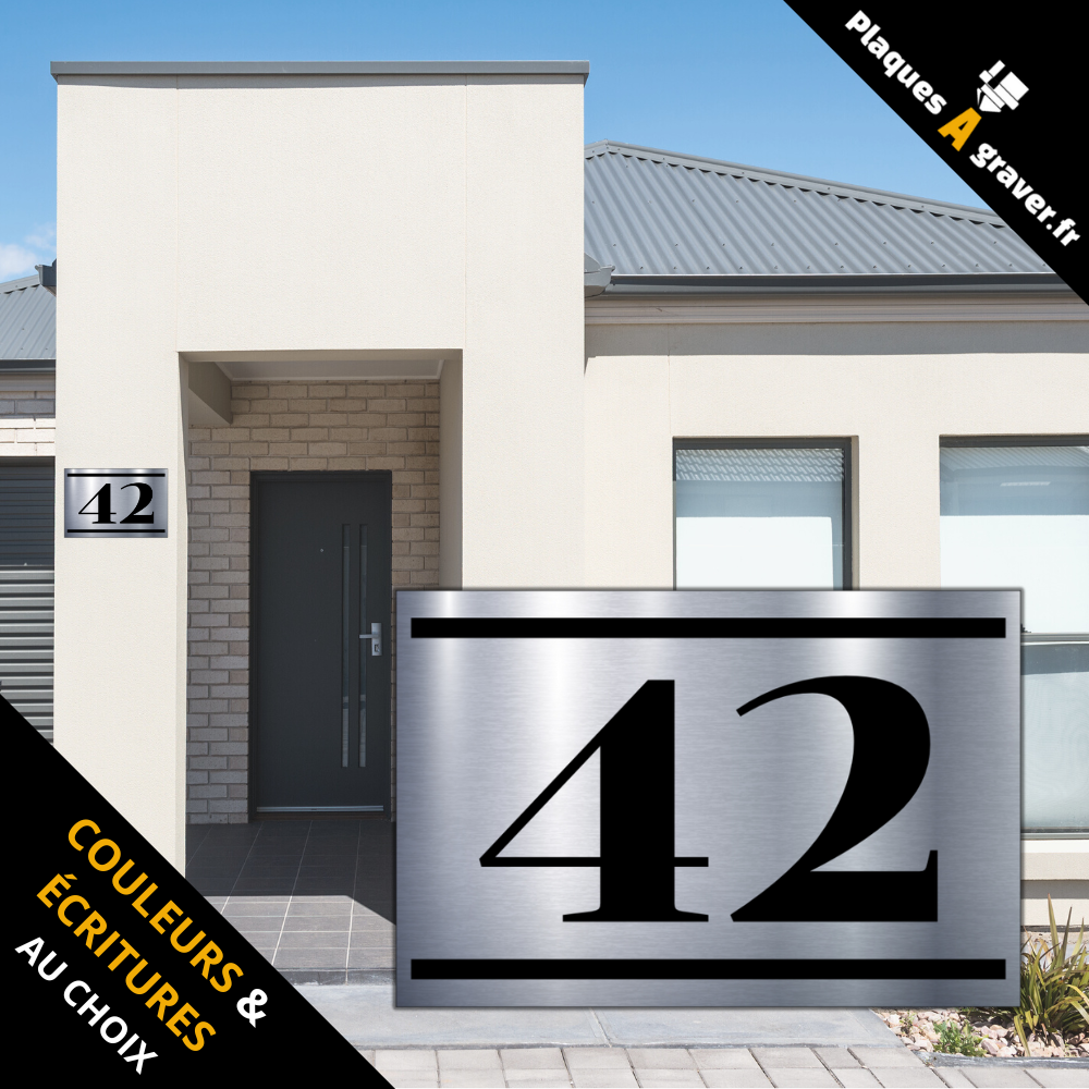 Plaque numéro de maison personnalisable modèle New York – gravure au laser Plaques à Graver