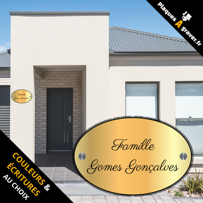 Plaque numéro de maison ovale personnalisable – gravure au laser Plaques à Graver