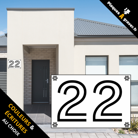 Plaque numéro de rue personnalisable modèle Manhattan – gravure au laser Plaques à Graver