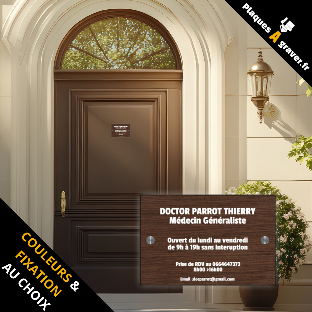 plaque professionnelle 150x100 mm personnalisée Plaques à Graver en adhésif ou entretoises